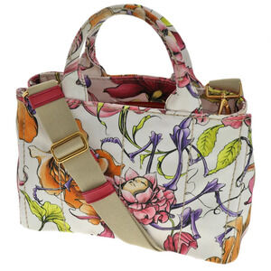 Prada Canapa Tote Floral Flower Bag